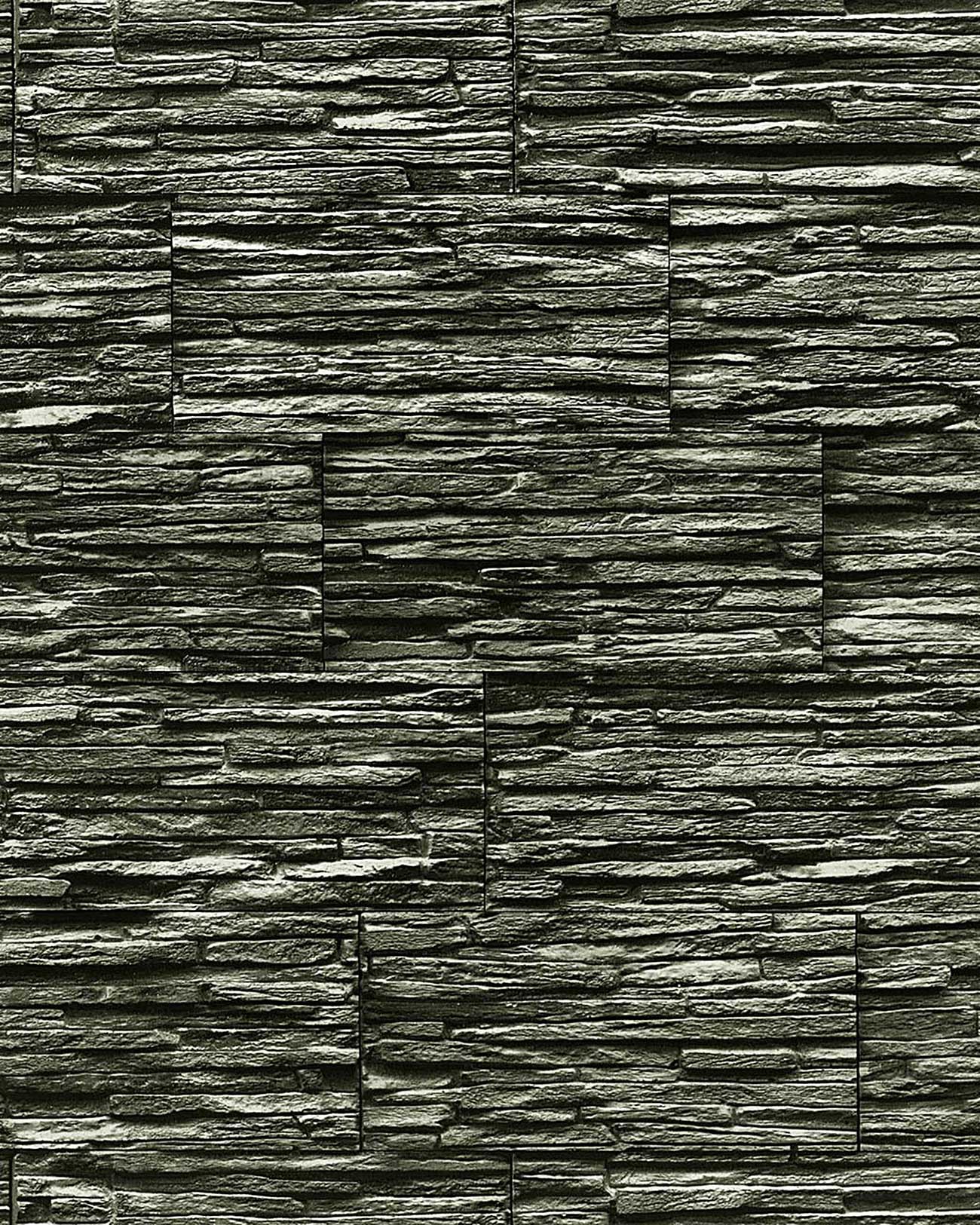 EDEM 100334 vinyl wallpaper textured stone natural brick black gray 57