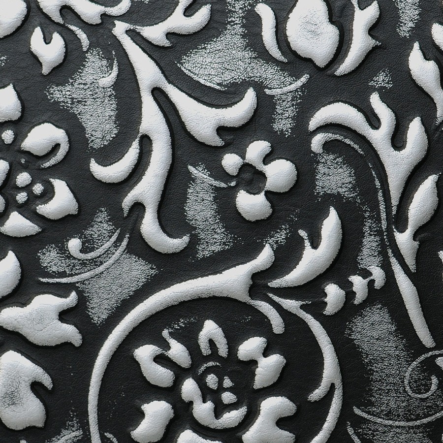 Selbstklebende Tapete Barock : Barock Blumen selbstklebende Tapete Belag schwarz silber matt 2,60 Selbstklebende Tapete Barock : Barock Blumen selbstklebende Tapete Belag schwarz silber matt 2,60