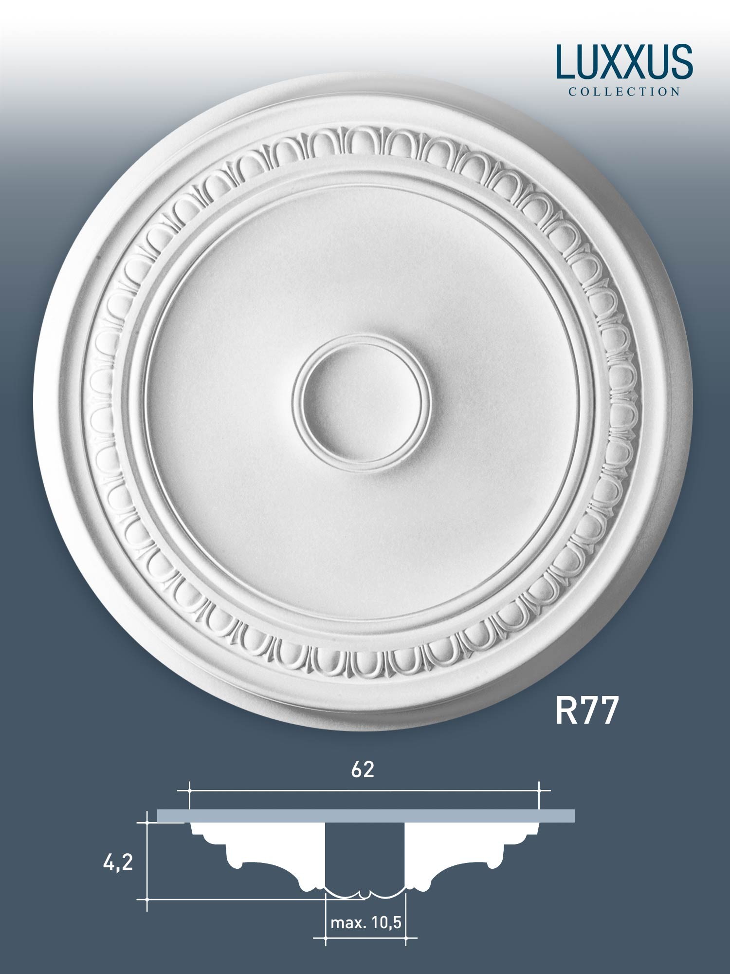 Deckenrosette Medallion Orac Decor R77 LUXXUS Stuck Rosette Lampenschirm 62 cm Original Orac