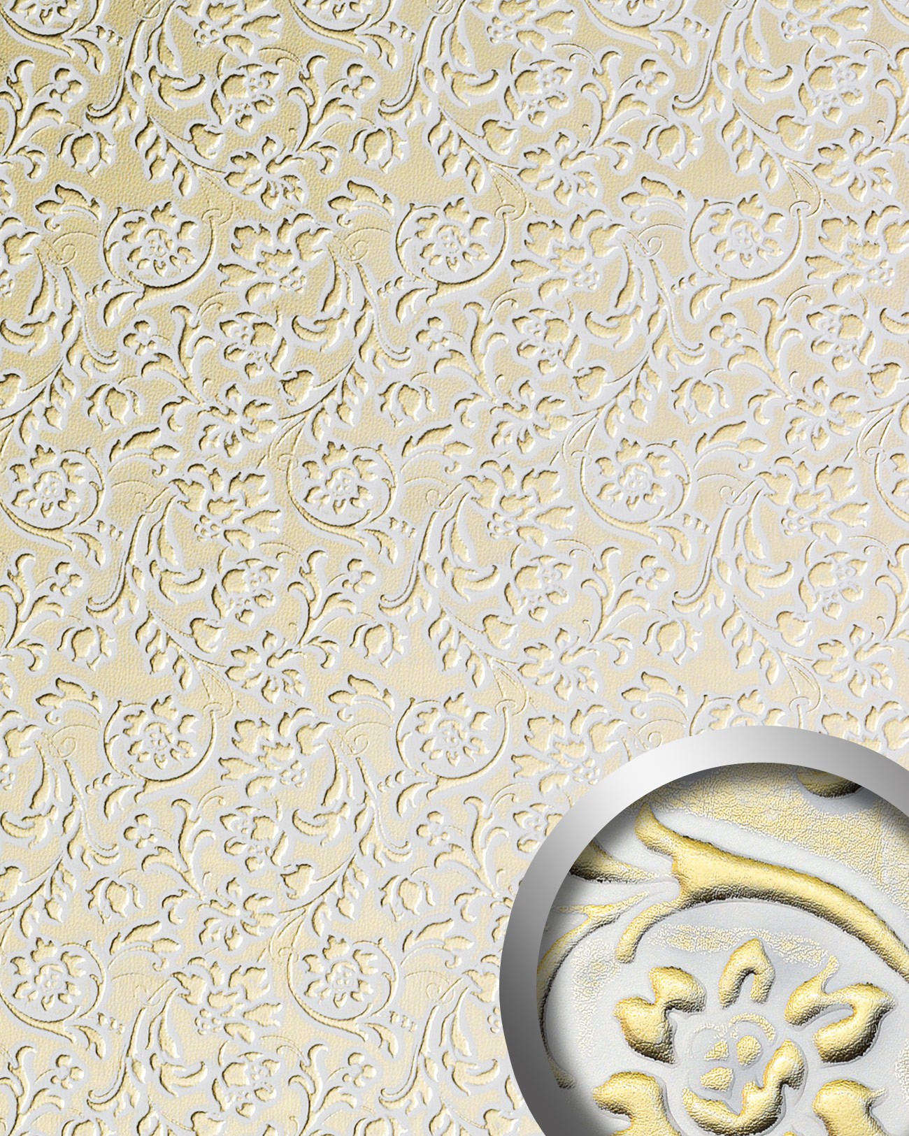 Selbstklebende Tapete Gold : Wandpaneel WallFace 13415 FLORAL gold Original WallFace, Wei?, Gold Selbstklebende Tapete Gold : Wandpaneel WallFace 13415 FLORAL gold Original WallFace, Wei?, Gold