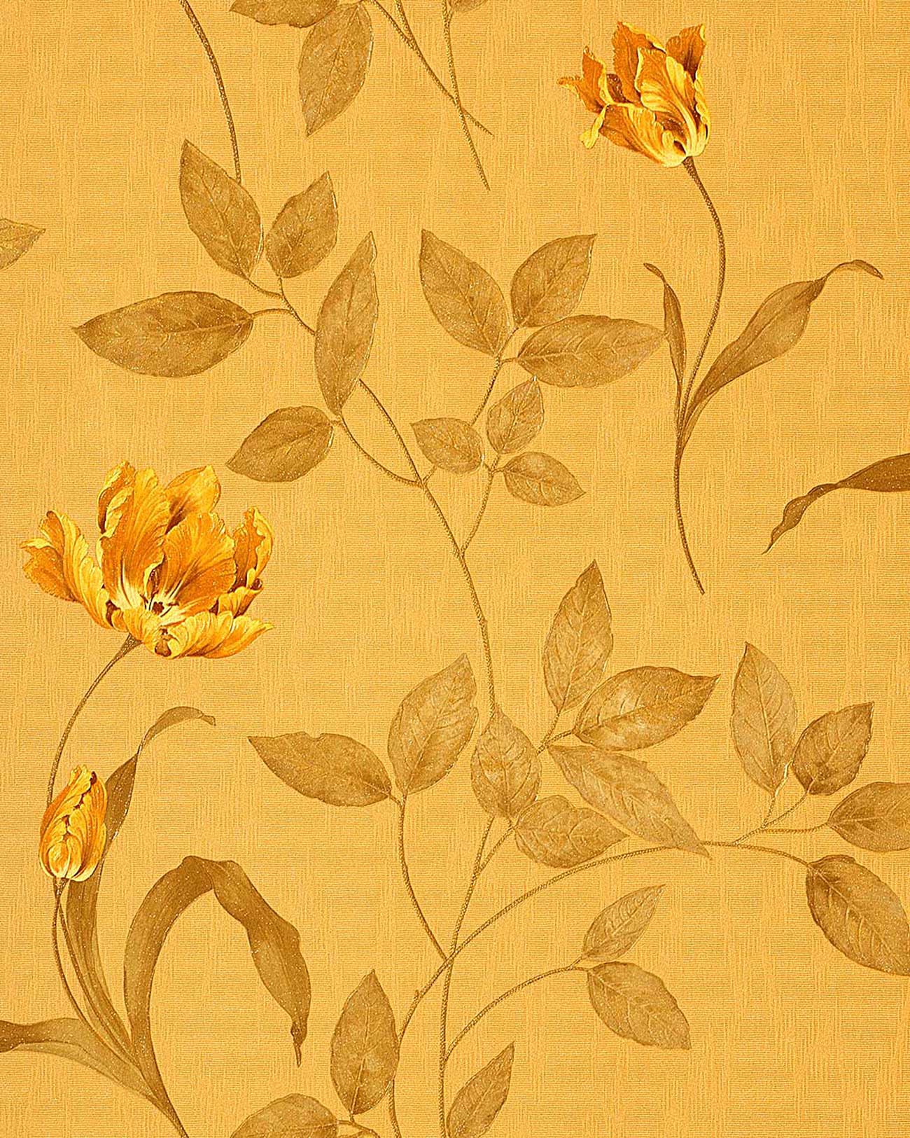 Textil Tapete Ueberstreichen : Yellow Floral Wall Covering Textil Tapete Ueberstreichen : Yellow Floral Wall Covering