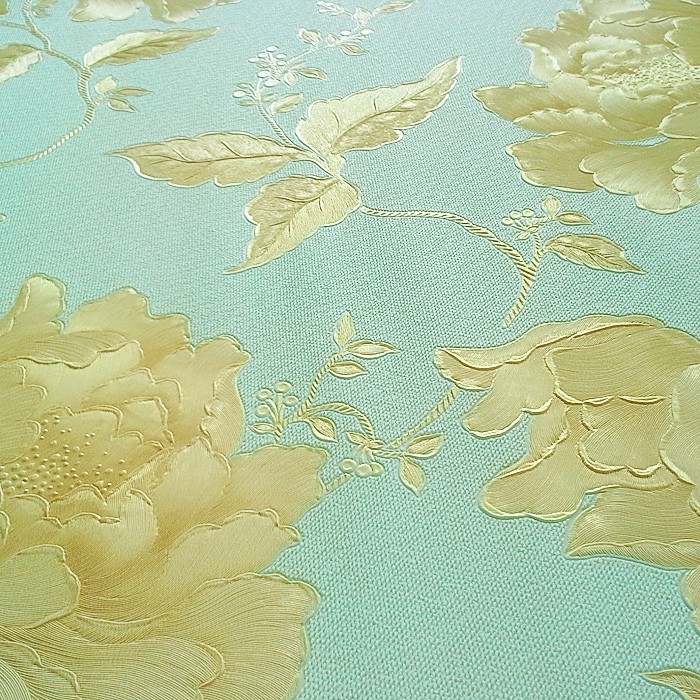 Hochwertige Tapeten Gold : Turquoise Flower Wall Background Hochwertige Tapeten Gold : Turquoise Flower Wall Background